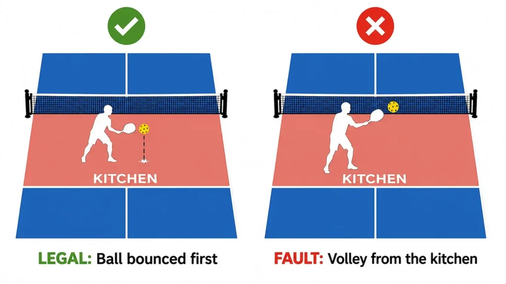 Pickleball kitchen rules infographic