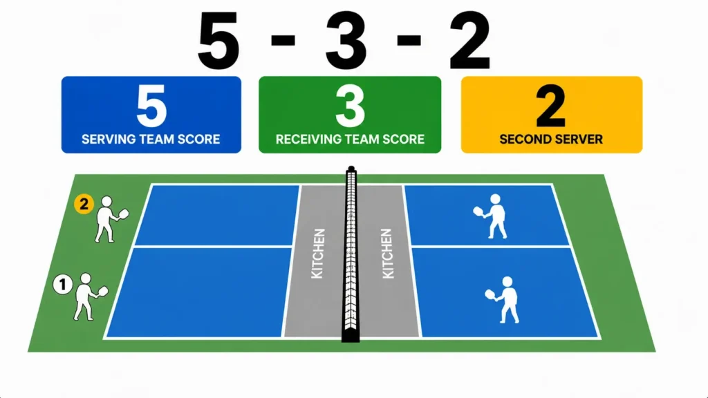 Pickleball scoring system infographic